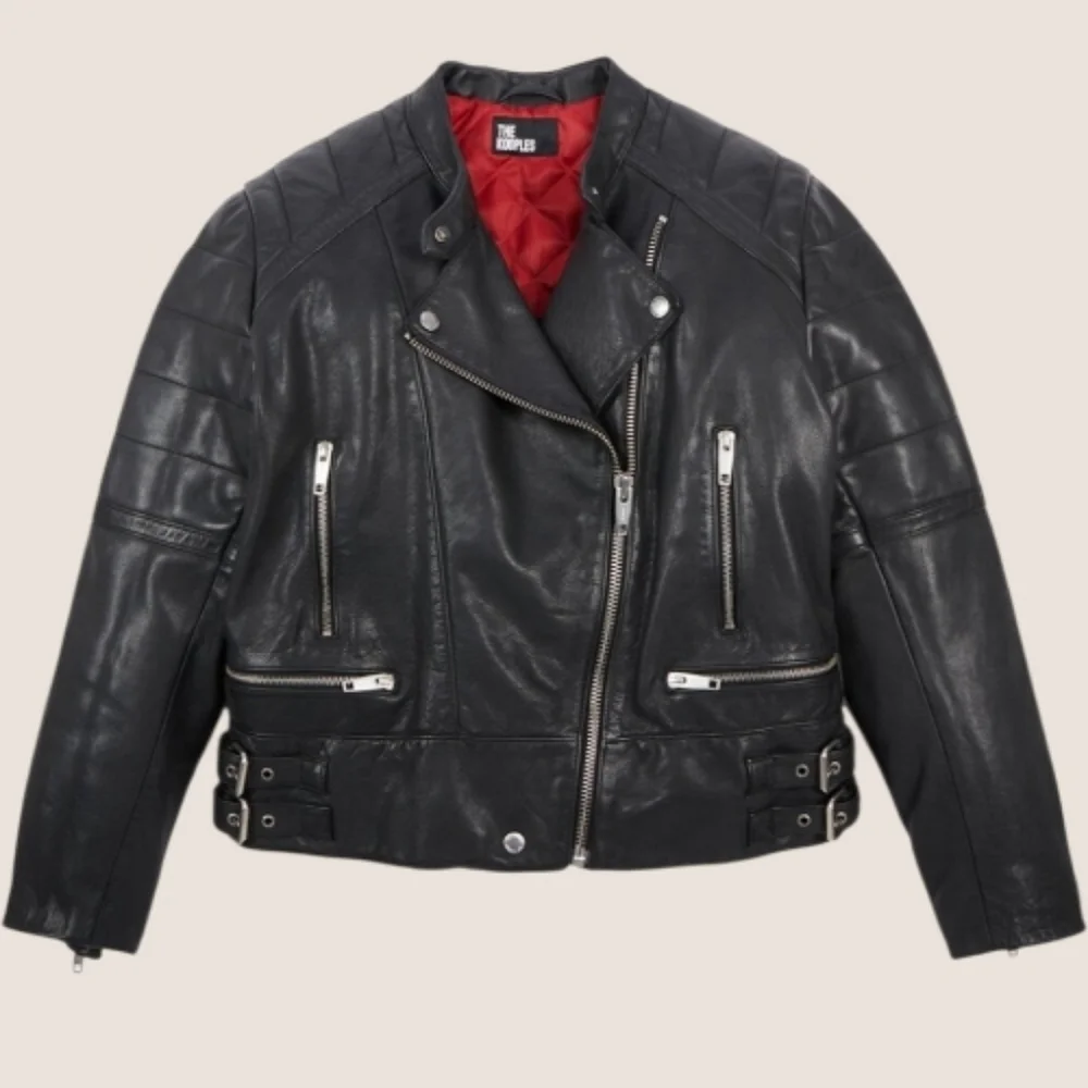 NWT | The Kooples Women's Quilted Cowhide Leather Biker Jacket